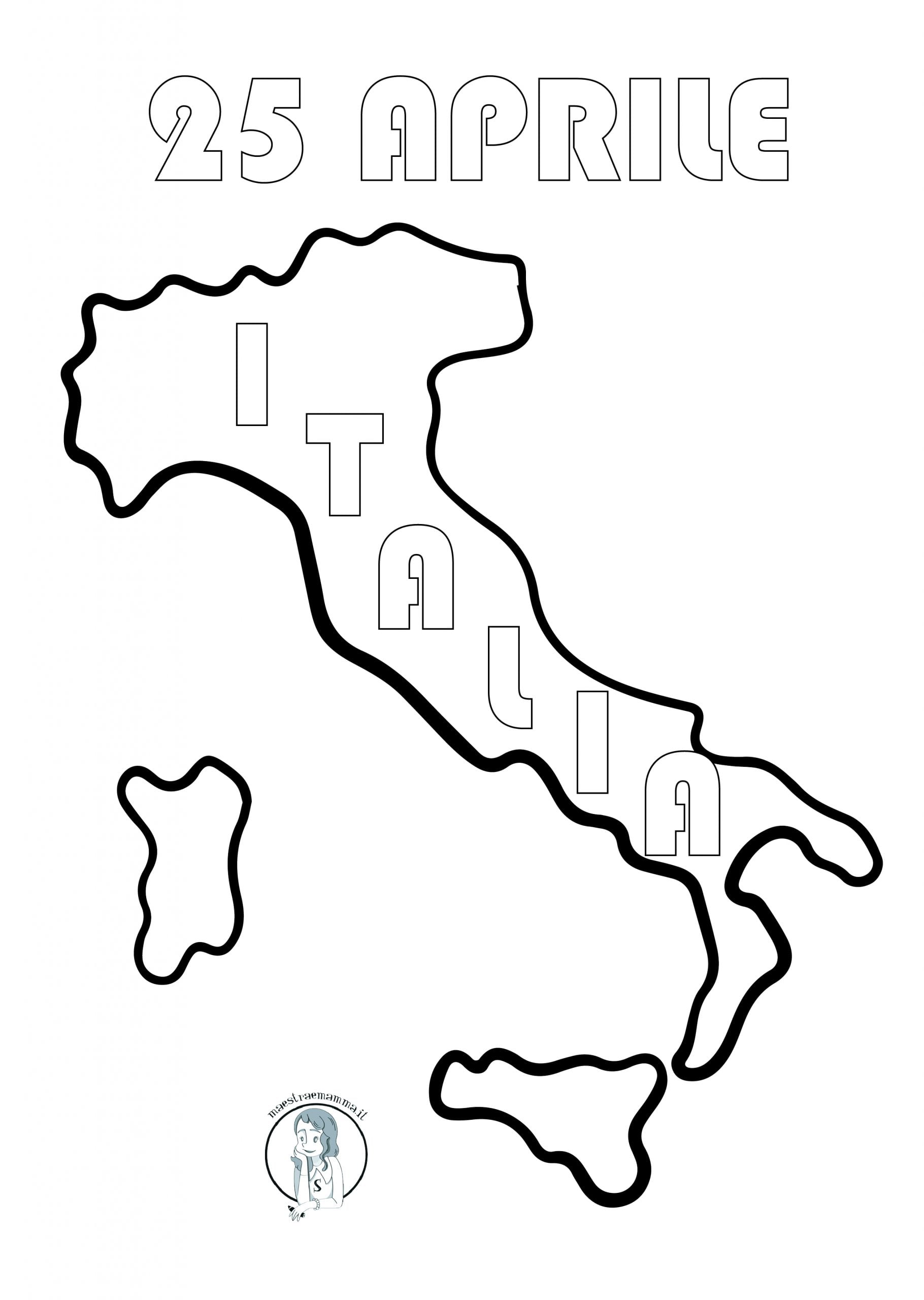 cartina italia 25 Aprile Festa della Liberazione: attività didattiche per la classe