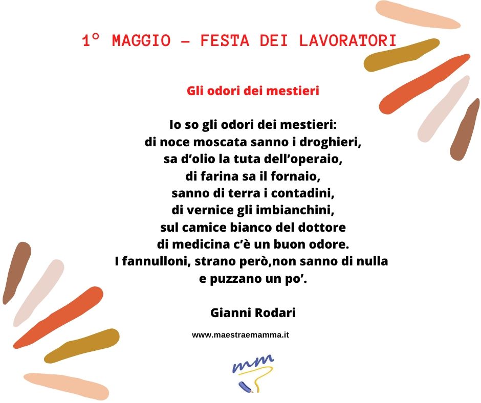 poesie e filastrocche di gianni rodari per festeggiare la festa del lavoro e del primo maggio