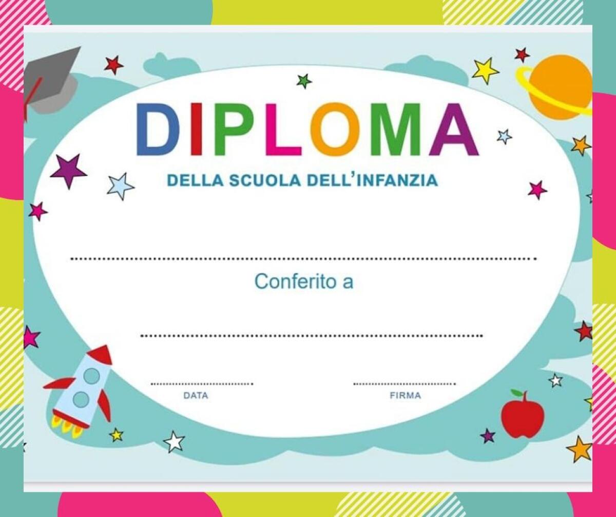 Diploma da stampare per la fine dell'anno scolastico - 