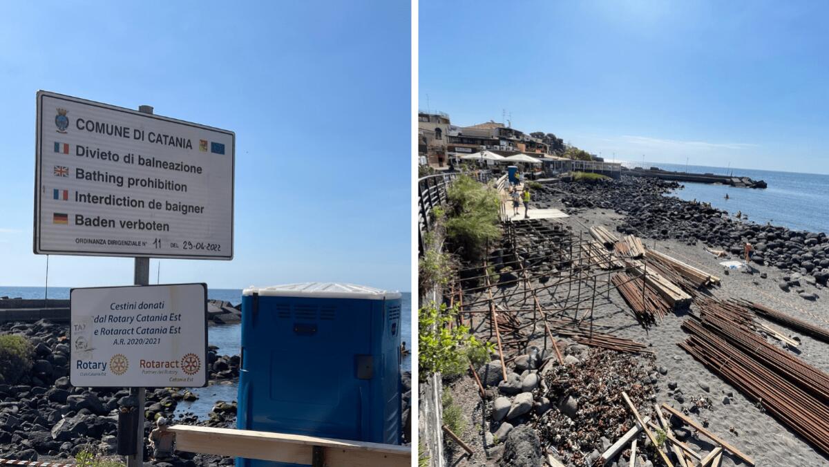 Il curioso caso di San Giovanni Li Cuti: divieto di balneazione con passerella a mare - 
