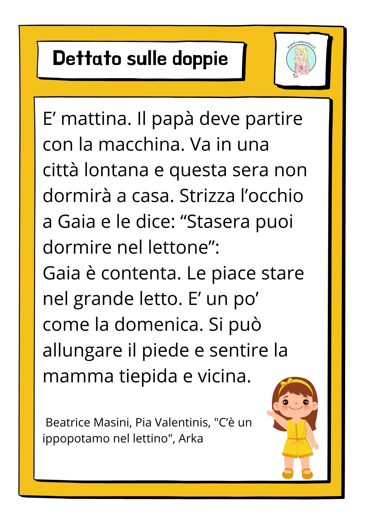dettato per scuola primaria sulle doppie