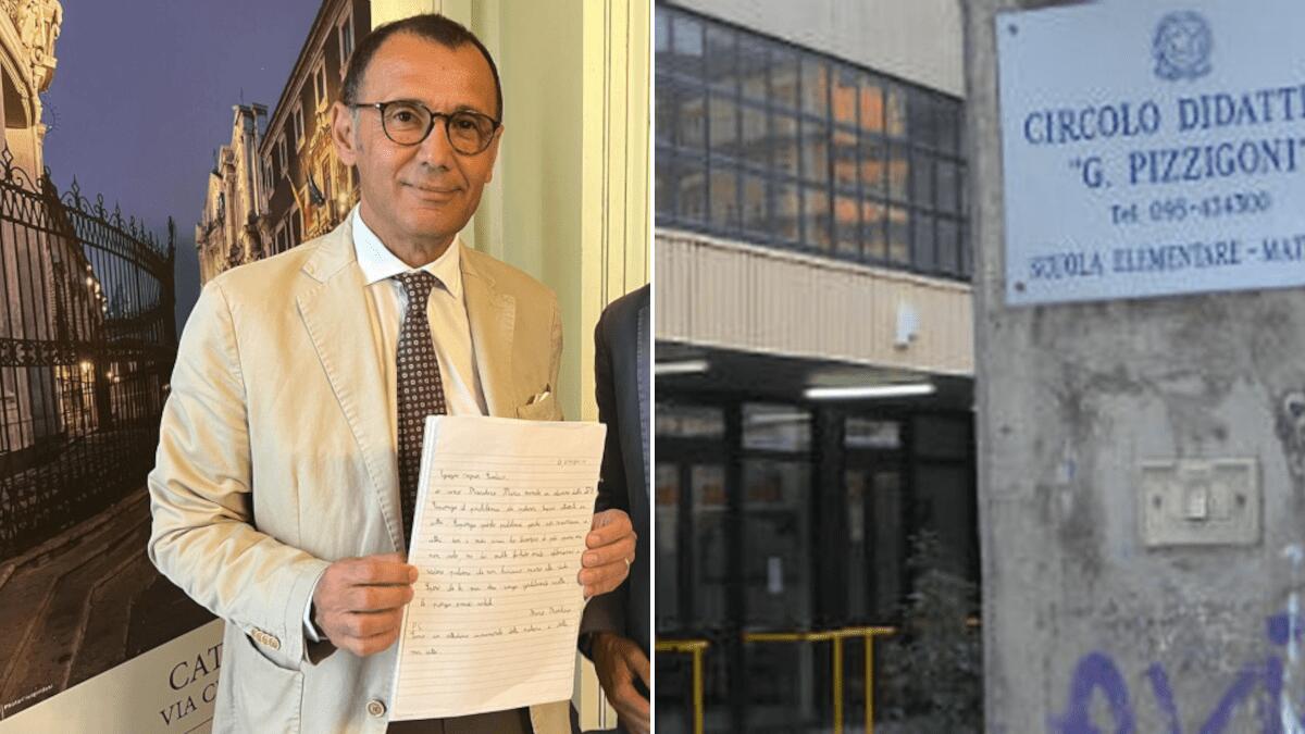 Il sindaco facente funzioni Bonaccorsi prende in consegna le letterine su Catania al Municipio - 