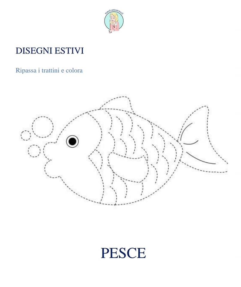 pregrafismi per bambini disegni estivi unisci e segui il tratteggio