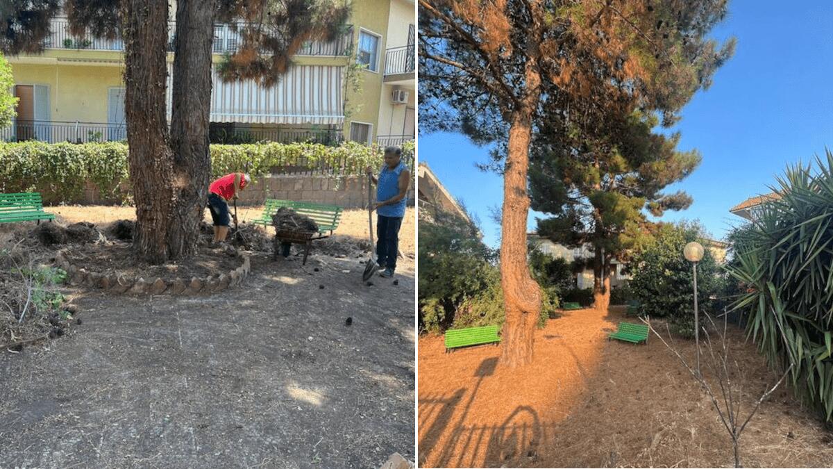 Nel degrado istituzionale volontari e residenti ripuliscono un’area verde pubblica - 