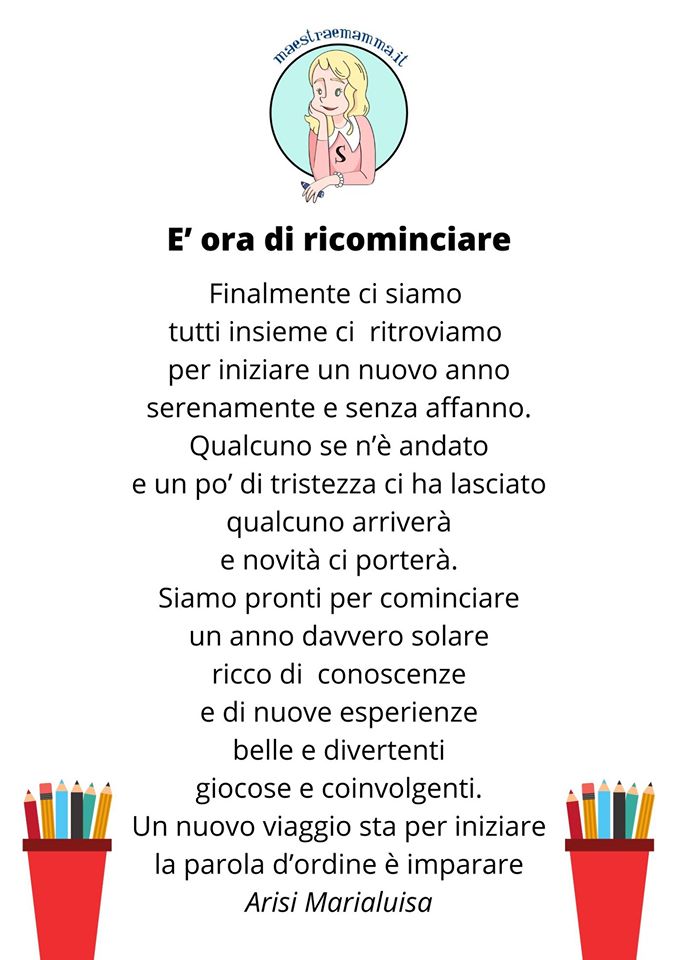 Poesia per il primo giorno di scuola