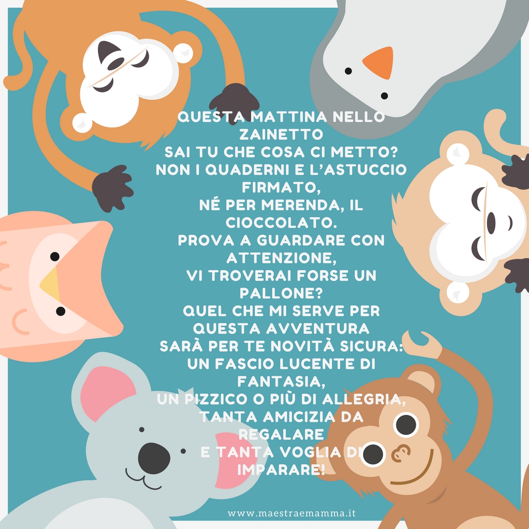 Poesie e filastrocche per il primo giorno di scuola