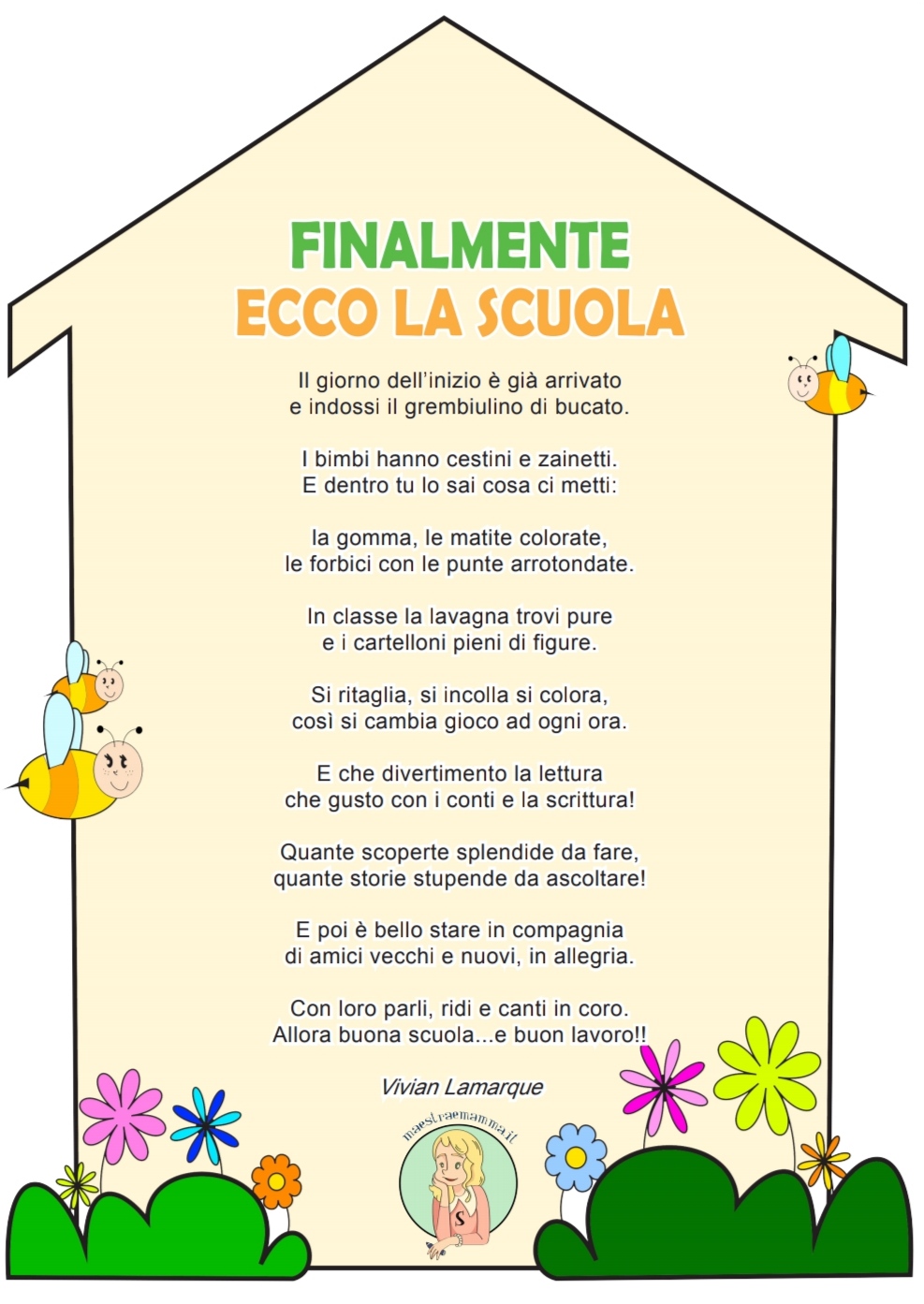 Poesie poesia e filastrocche filastrocca accoglienza settembre per il primo giorno di scuola poesia filastrocca