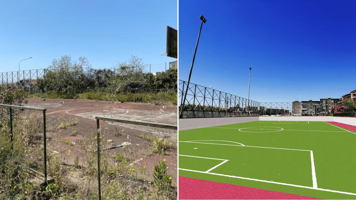 Cominciano i lavori per ripristinare il degradato polo sportivo del Villaggio Sant’Agata - 