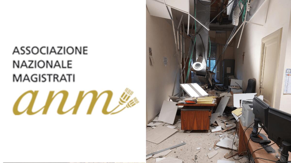 Crollo soffitto uffici Gip, Associazione Nazionale Magistrati Catania: «Lavoratori temono per la propria incolumità» - 