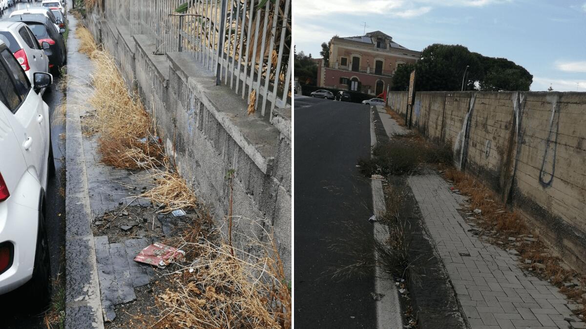 Emergenza ambientale e pubblica sicurezza a Cibali: pedoni costretti a evitare i pericoli - 