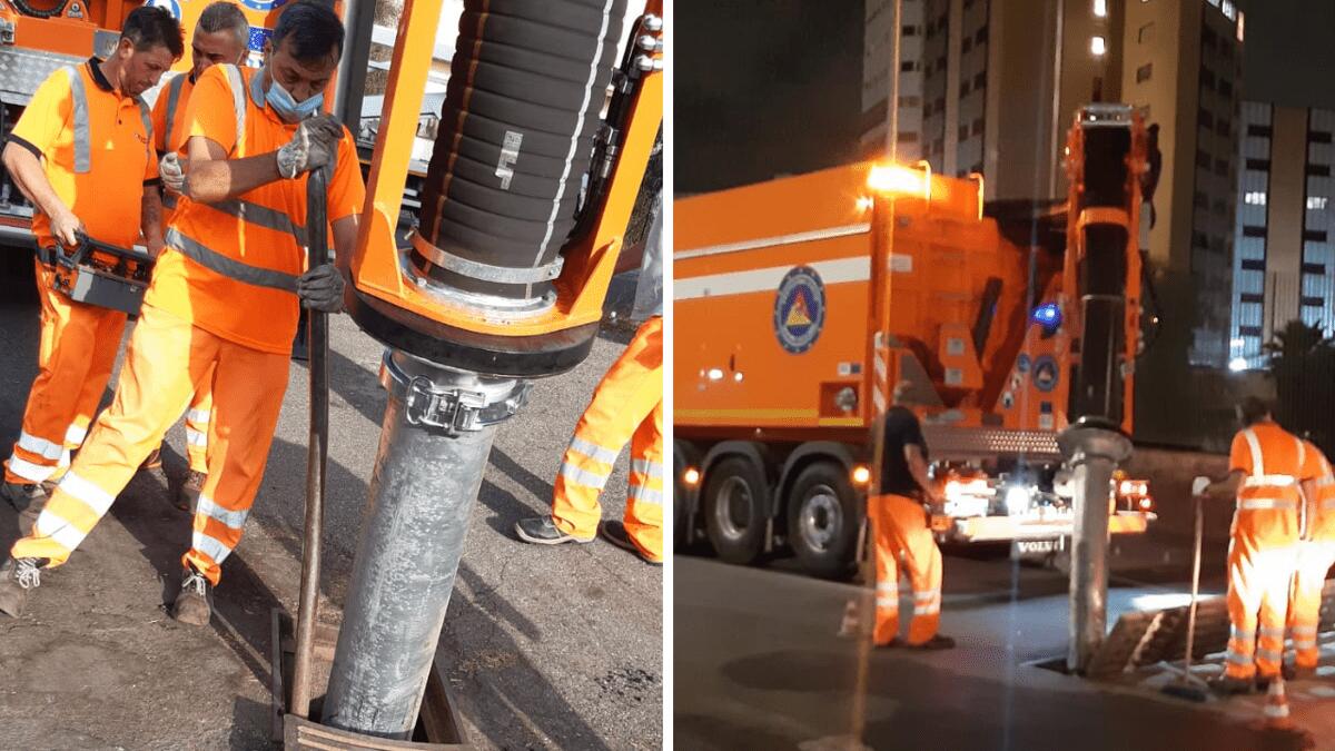 A Catania intervento aggiuntivo di ripulitura di tombini e caditoie con il Canal jet - 