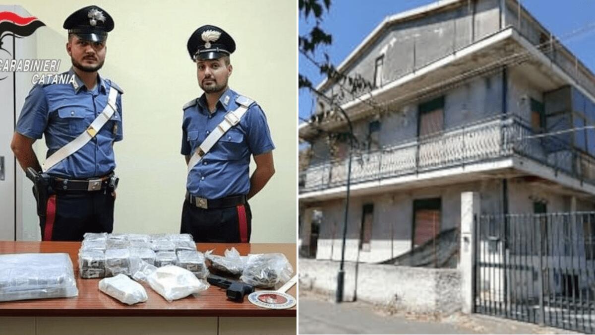 Sequestrati oltre 20 Kg di droga in una villa a Catania: trovate anche pistole, auto e moto rubate - 