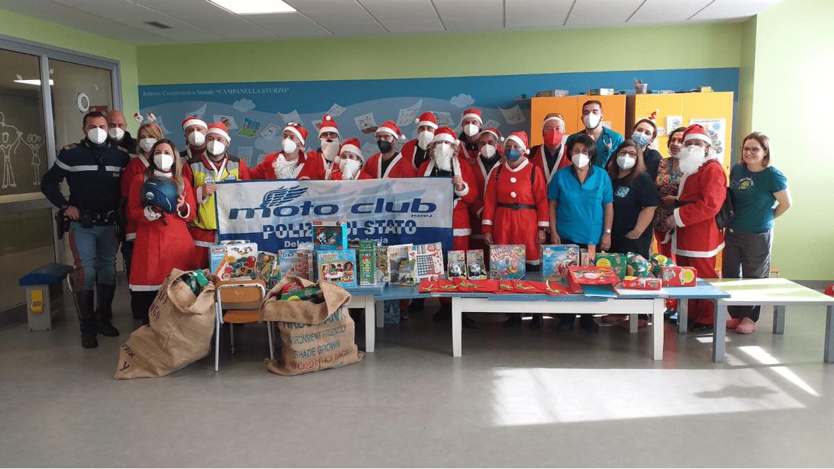 Il “Moto Club Polizia di Stato” di Catania visita il Reparto di Pediatria dell’Ospedale San Marco - 