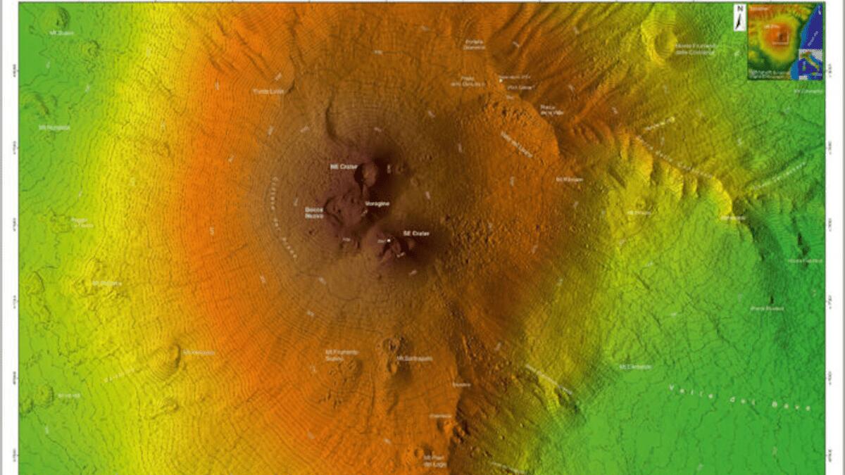 Ingv Catania pubblica una nuova mappa topografica dell’Etna: aggiornata finalmente sino al 2021 - 