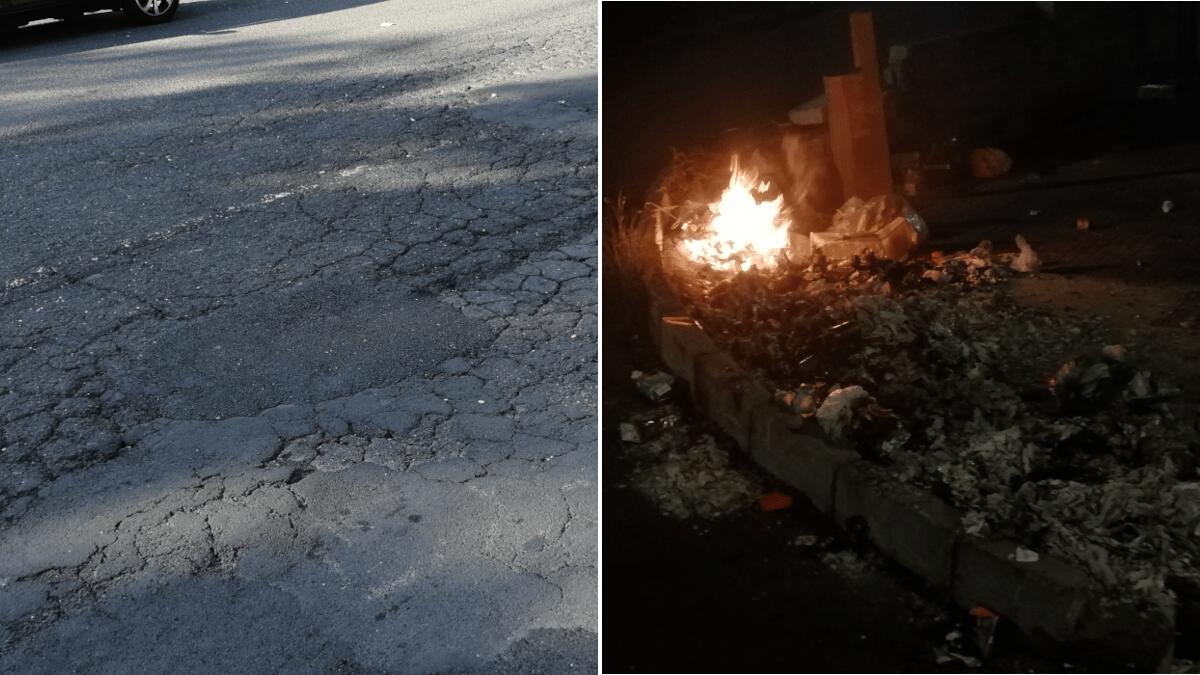 Catania tra spazzatura, conseguenti roghi e una quasi infinità di buche: le segnalazioni dei cittadini - 