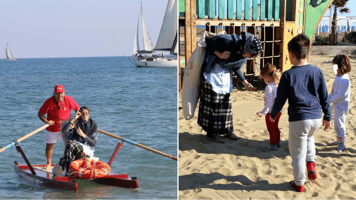 La Befana vien di giorno e dal mare: l’insolita apparizione alla Plaia di Catania - 