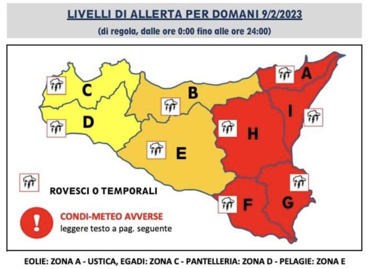 Meteo, prevista l'allerta rossa a Catania per la giornata di domani - 