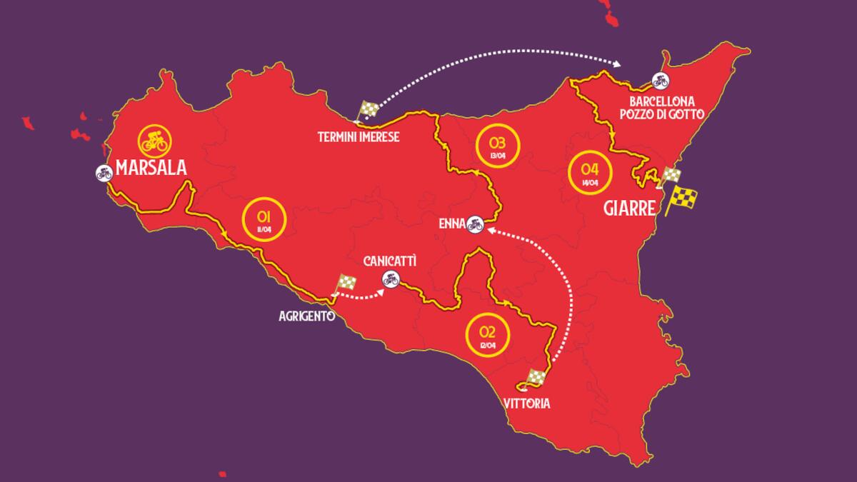 Pronti per il Giro di Sicilia 2023: 4 giorni adrenalinici e tappa finale a Giarre (scalata dell'Etna inclusa) - 