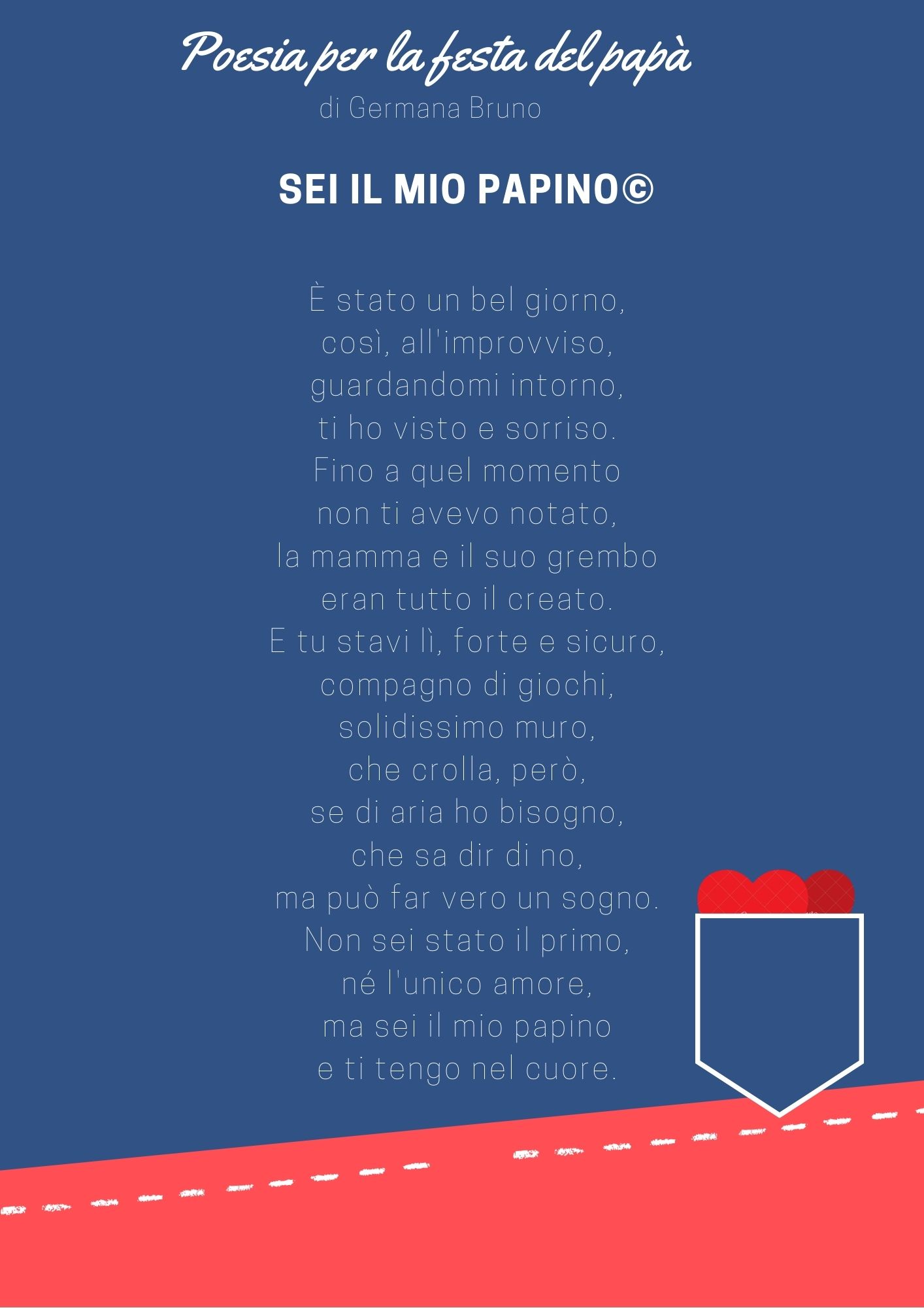 sei il mio papino poesia di germana bruno per festa del papà