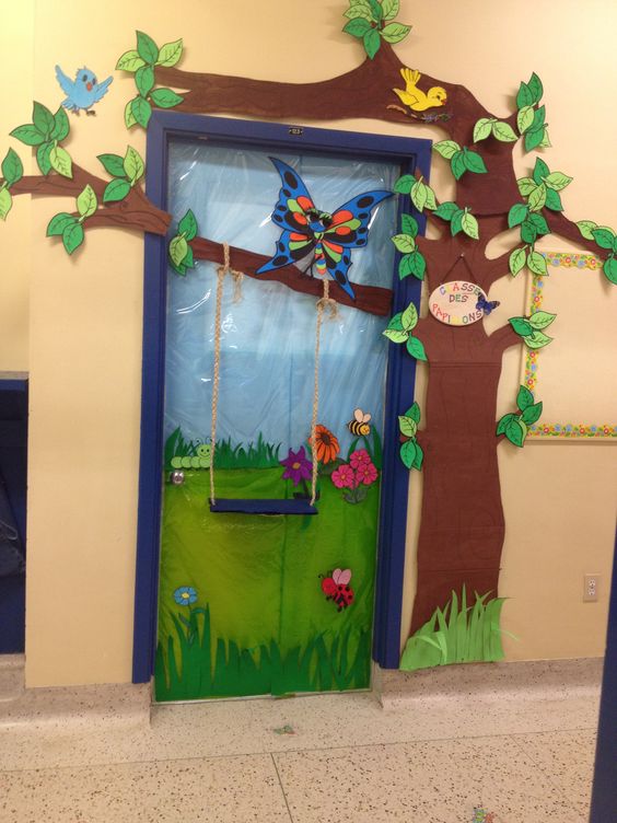 porte primavera decorazioni sezioni scuola infanzia asilo nido materna 2