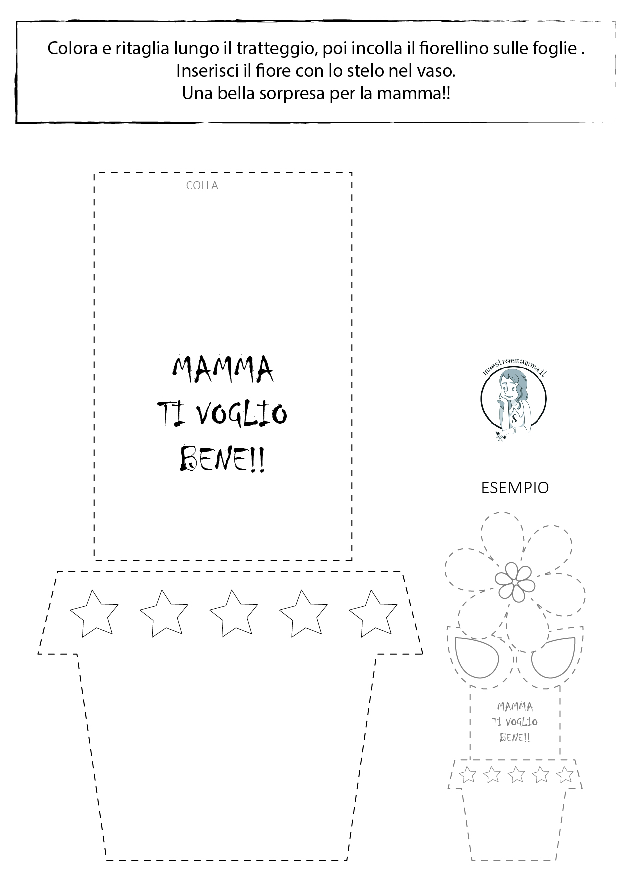 Semplice lavoretto, facile e veloce per la festa della mamma