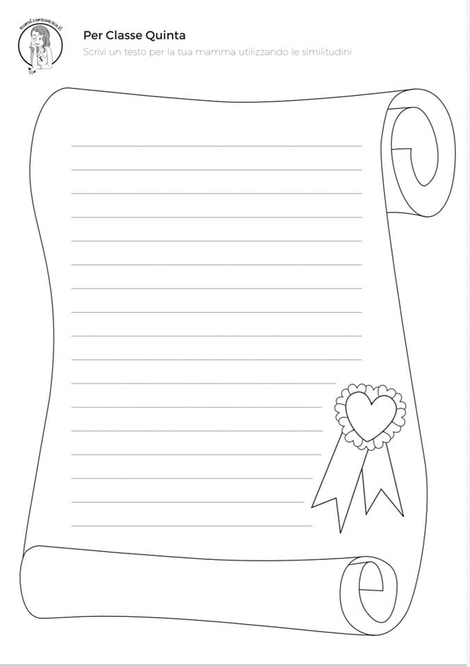 PDF da scaricare. Per la mia mamma - Completa il testo utilizzando le similitudini classe 5