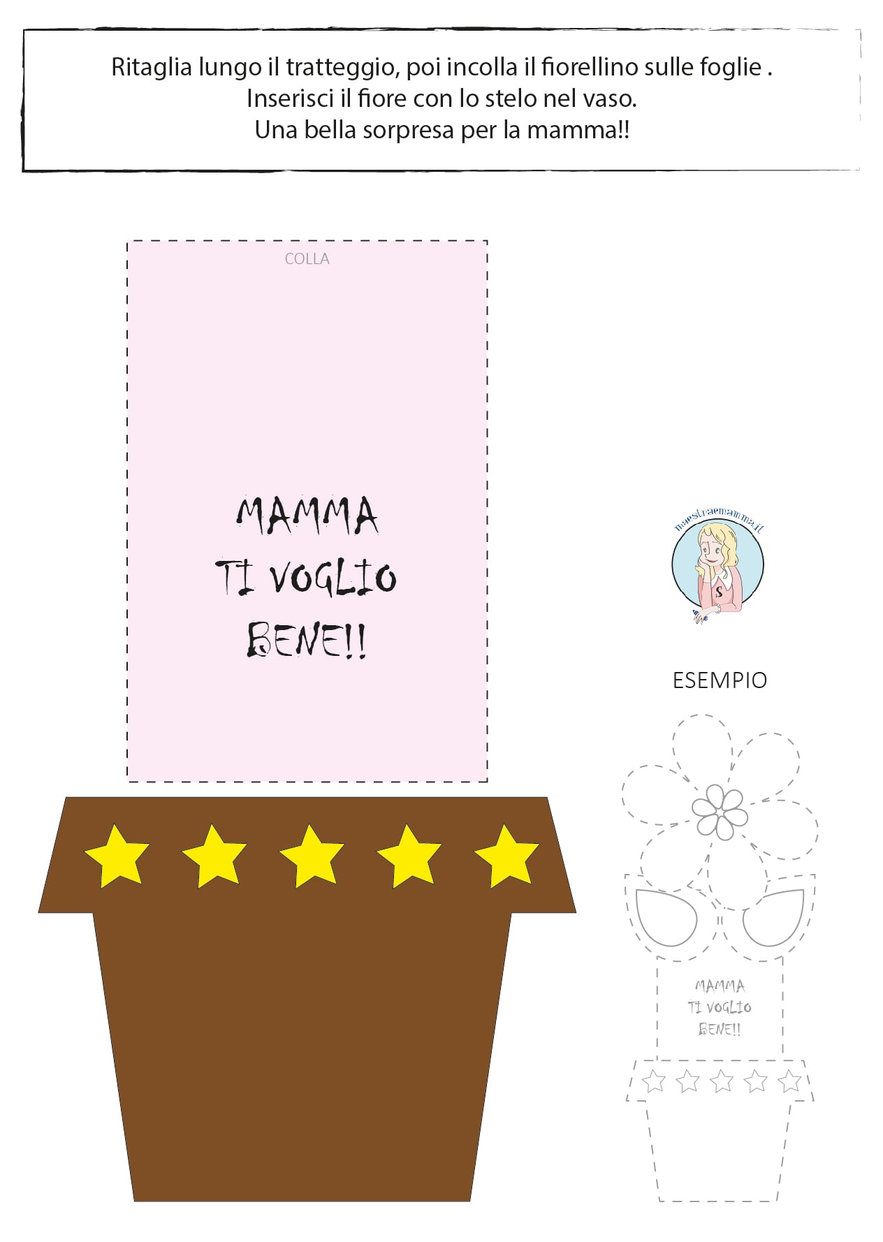 Semplice lavoretto, facile e veloce per la festa della mamma