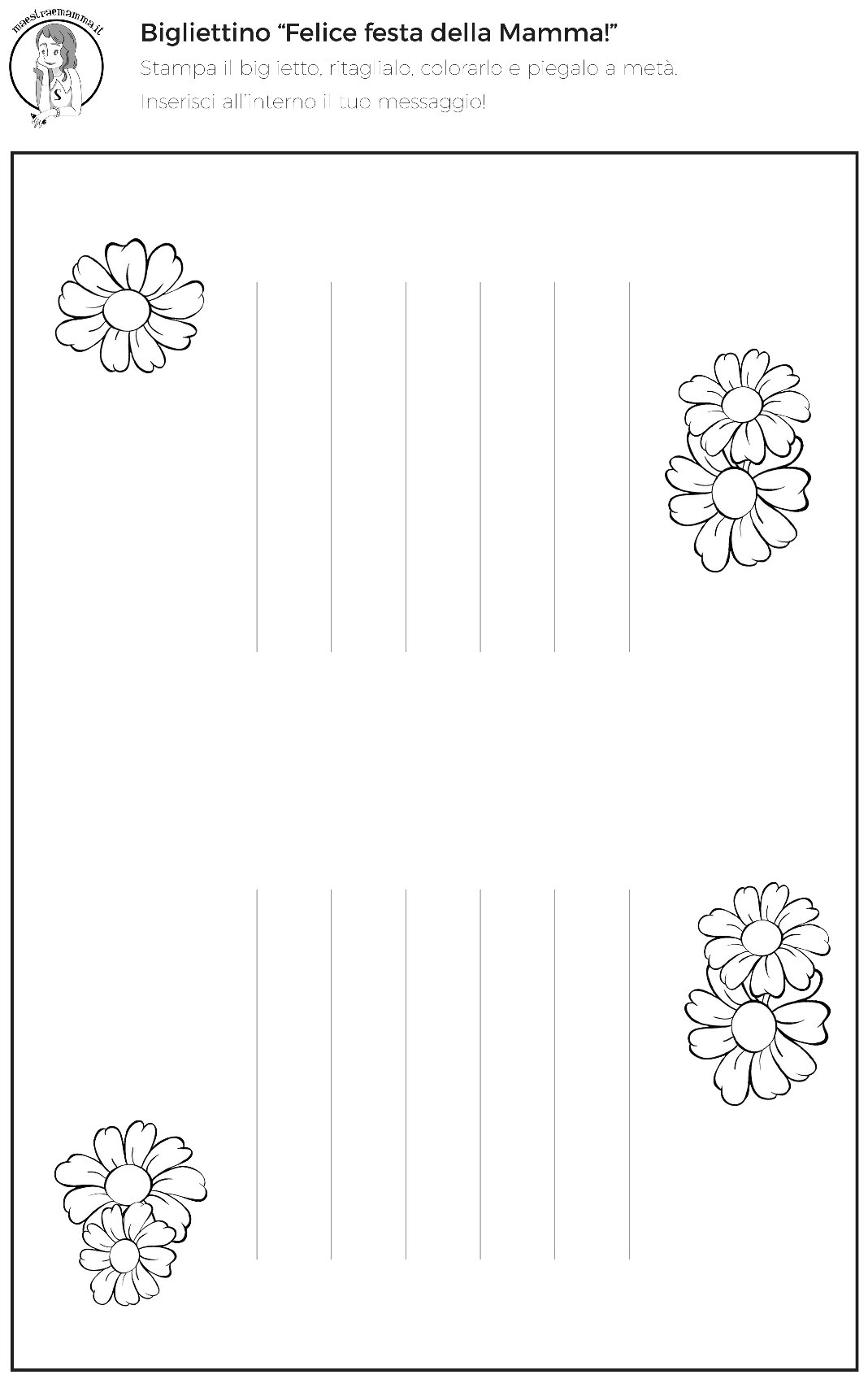 2. Card festa mamma- PDF da scaricare in bianco e nero