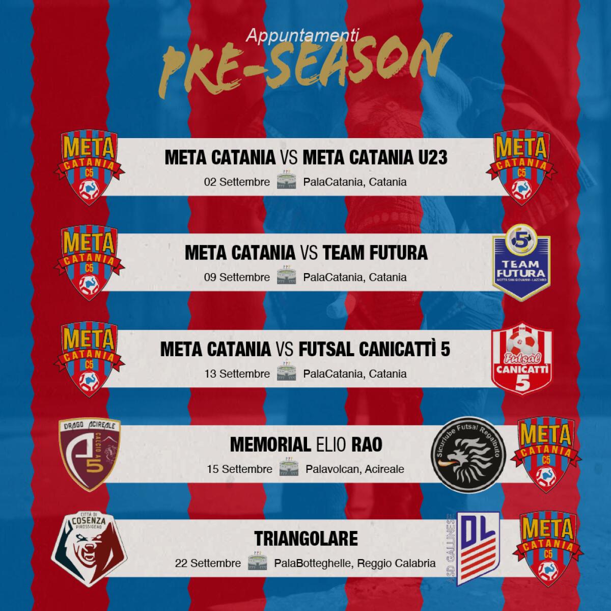 Meta Catania Calcio a 5: Calendario Amichevoli Pre-Season 2023-2024: Scopri le sfide imperdibili! - 