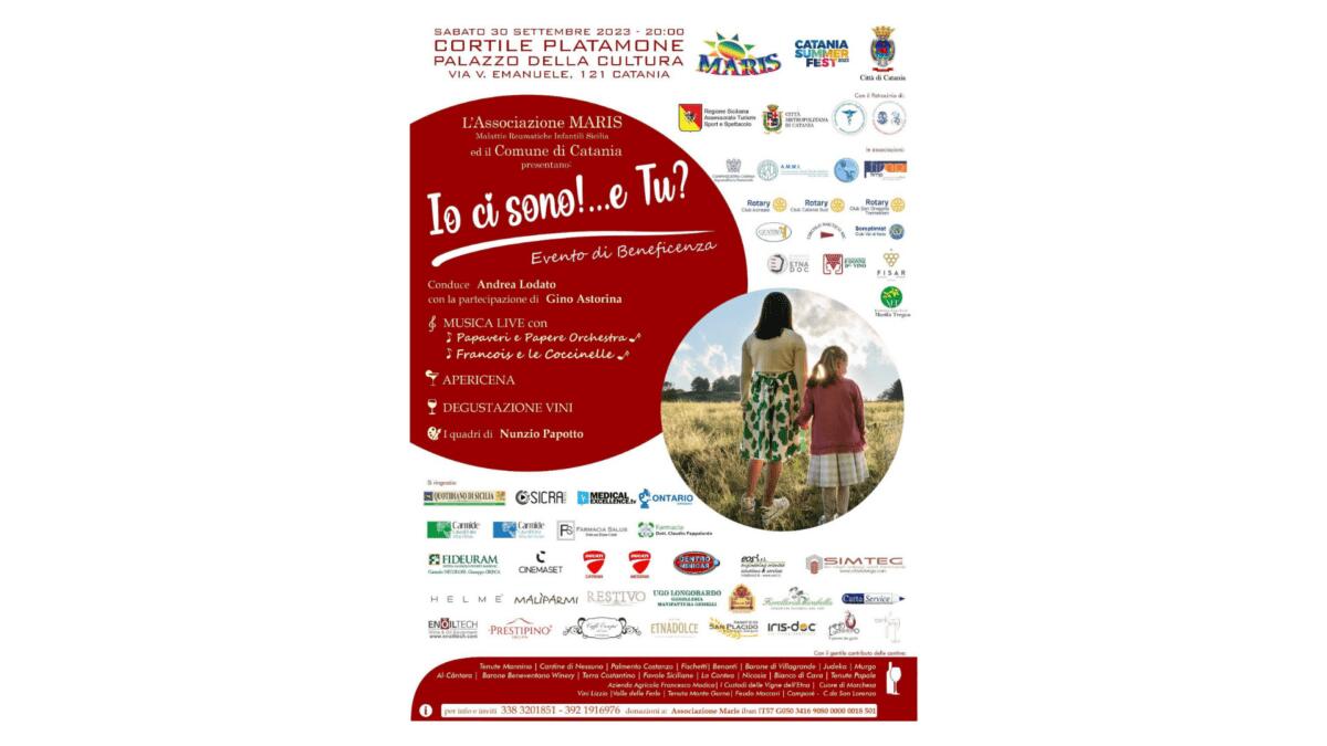 Serata-evento di beneficenza a Catania: “Io ci sono!…e Tu?” per sostenere i bambini della Pediatria reumatologica dell’Ospedale Policlinico - 