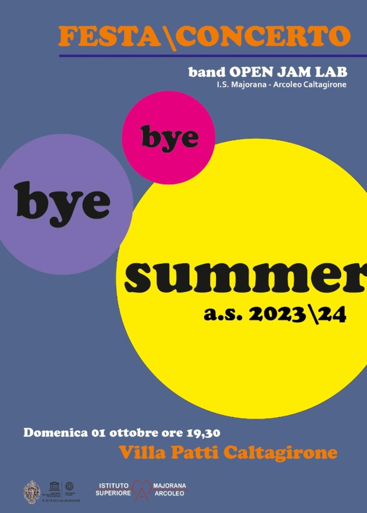 Bye Bye Summer 2023: Concerto della band dell’Istituto Majorana-Arcoleo di Caltagirone per l’inaugurazione dell’anno scolastico 2023-2024 - 