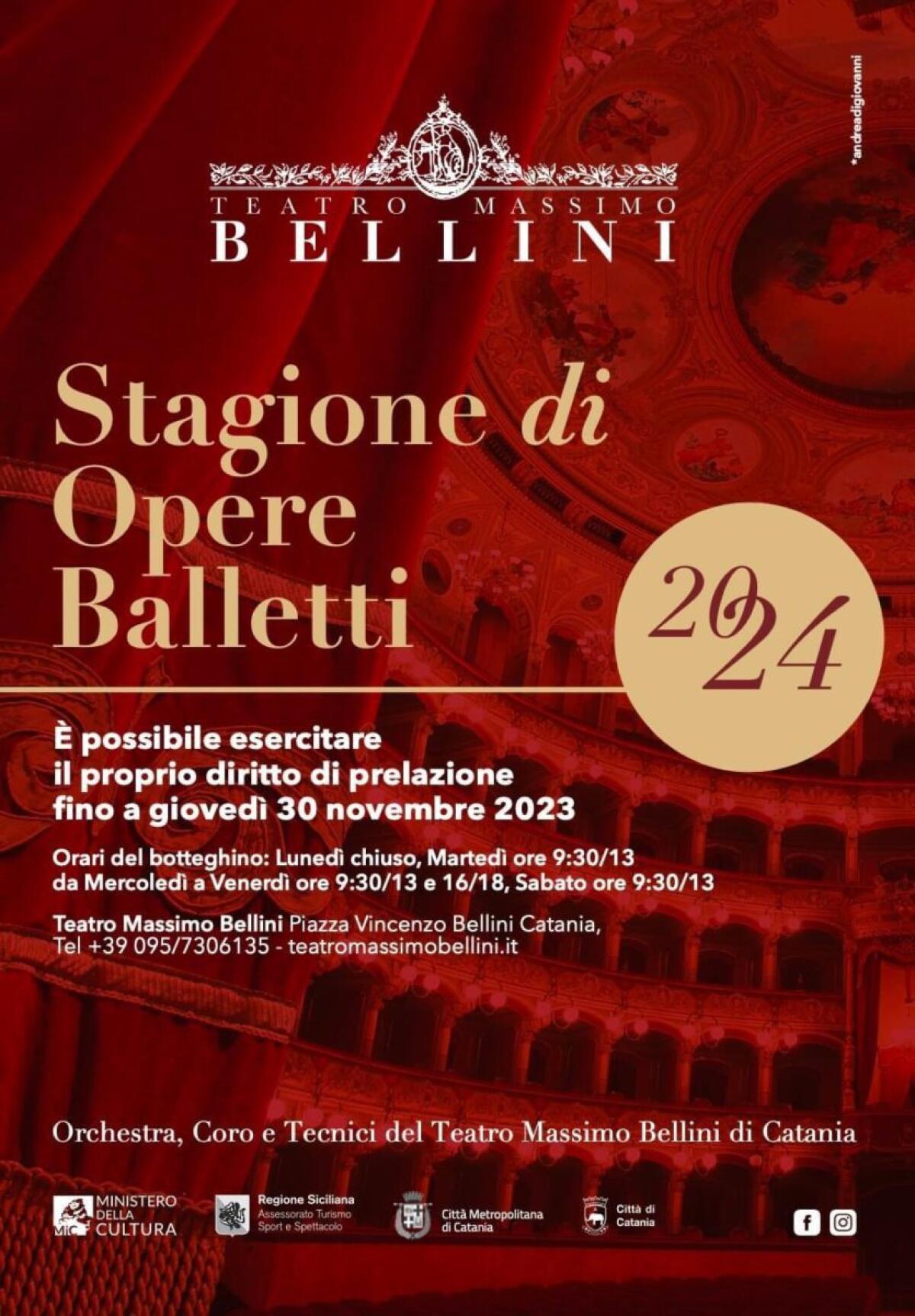 Scopri la Stagione di Opere e Balletti 2024 al Teatro Massimo Bellini di Catania: emozioni, novità e grandi interpreti! - 