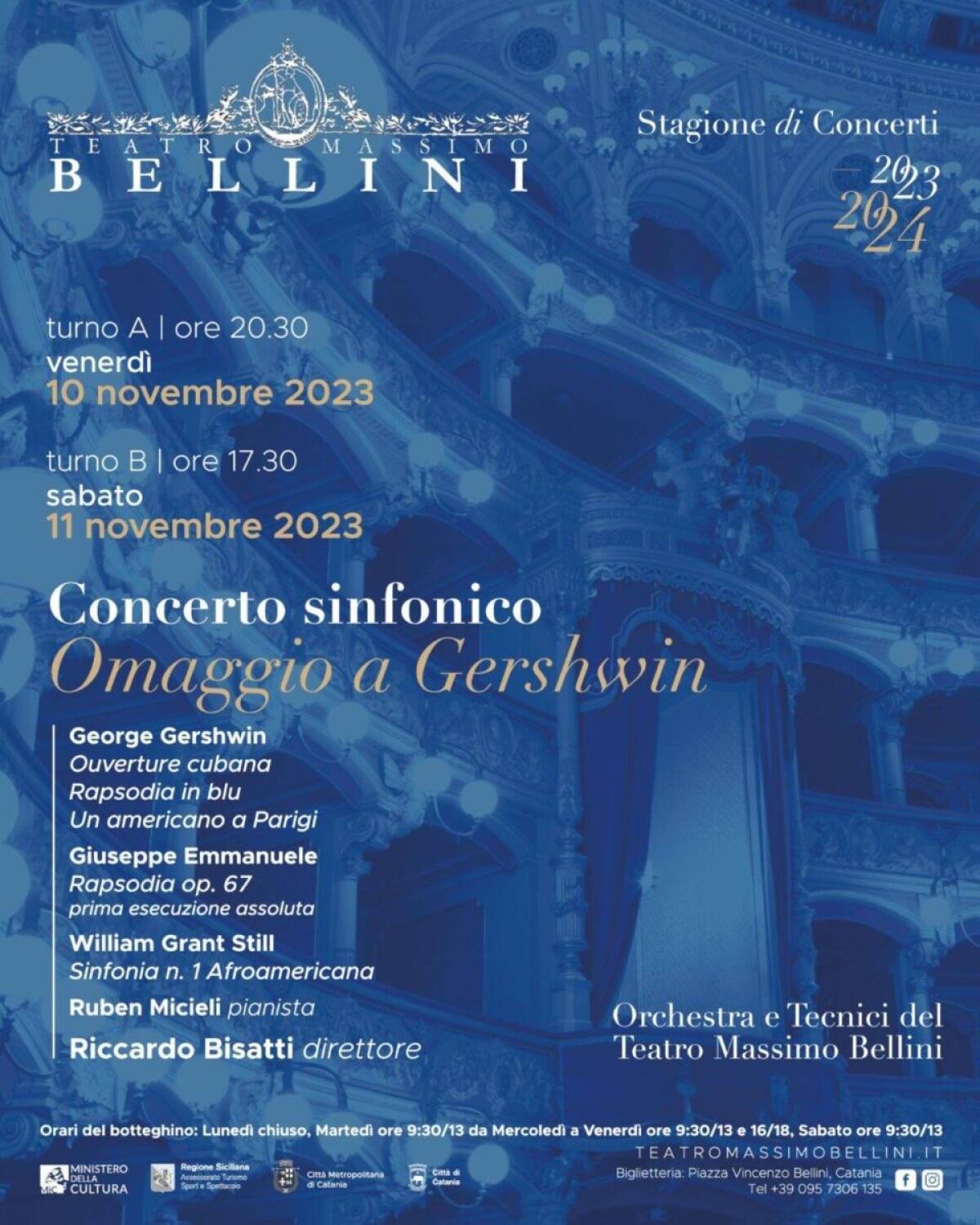 Omaggio a Gershwin al Teatro Massimo Bellini: Un concerto imperdibile che unisce musica classica e popolare - 