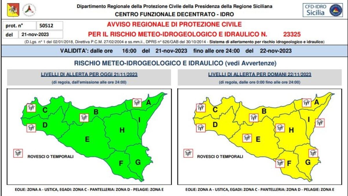 Allerta Gialla, temporali in arrivo su Catania: l'appello della Protezione Civile Regionale - 