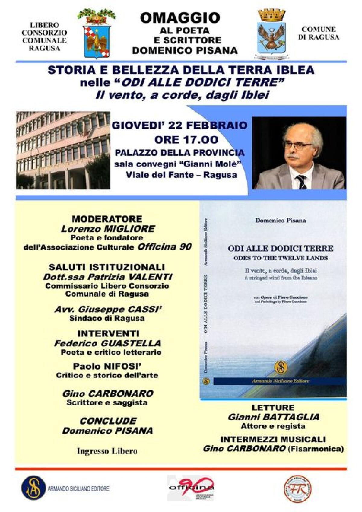 Riconoscimento letterario a Domenico Pisana di Modica - 