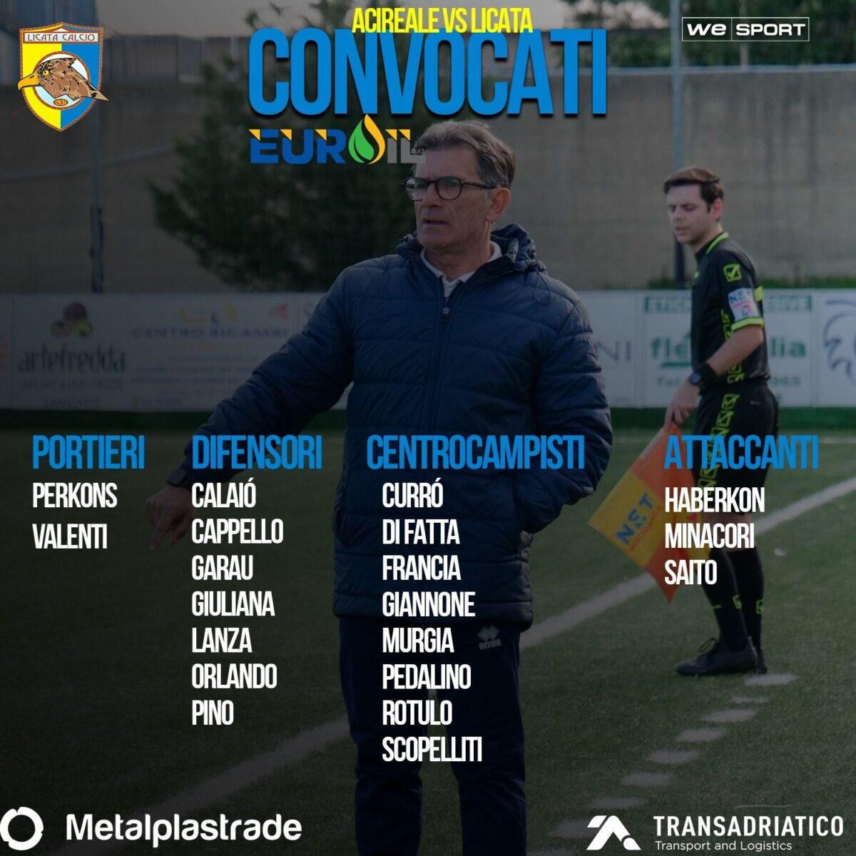Comunicato stampa: I convocati di Mister Romano per Acireale-Licata - 