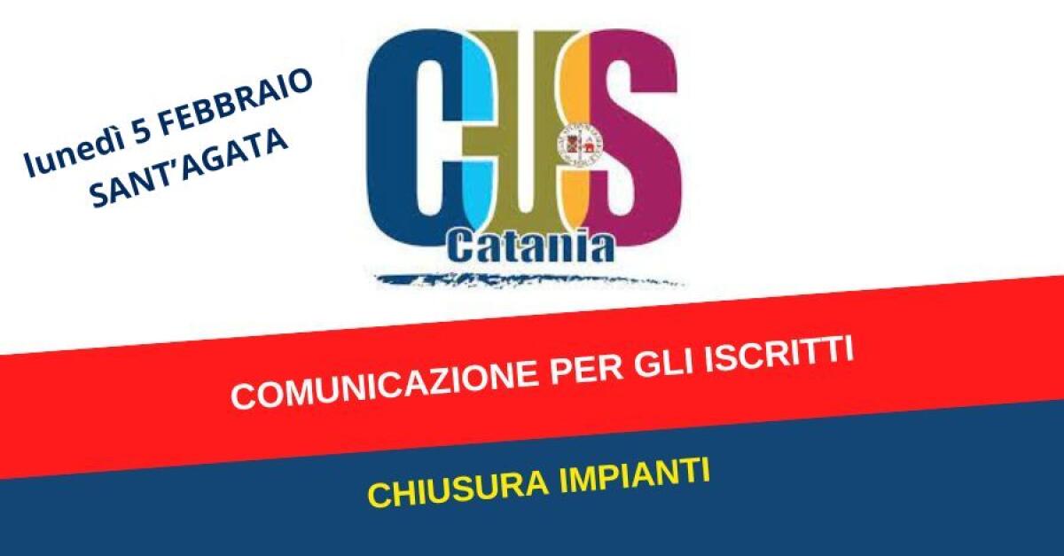 Chiusura impianti CUS Catania in occasione di Sant'Agata - 