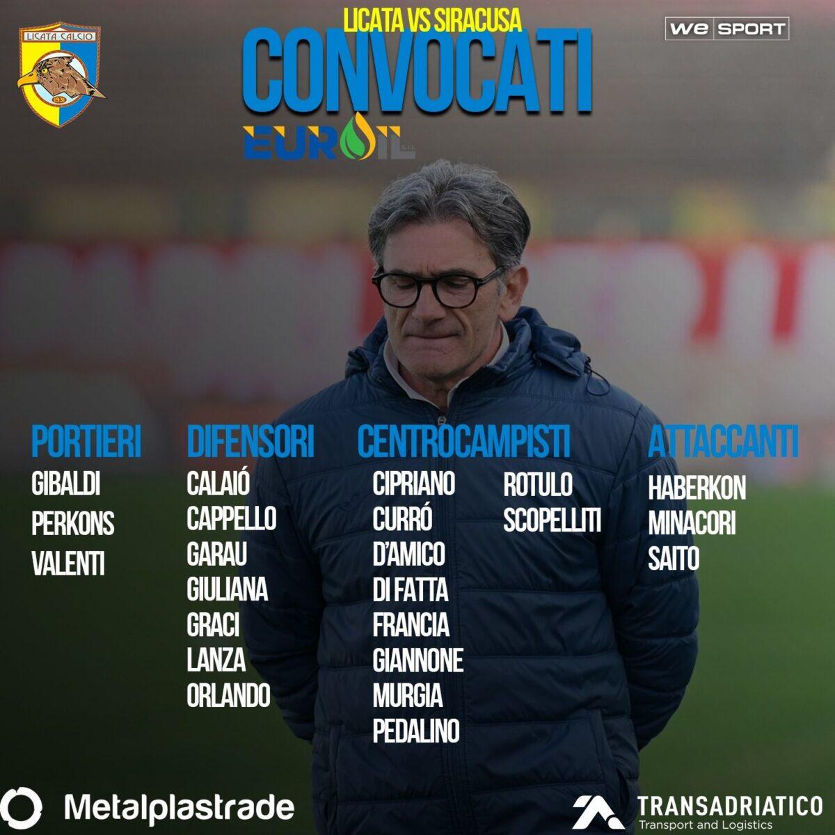 Licata Calcio: i convocati per Licata-Siracusa - 