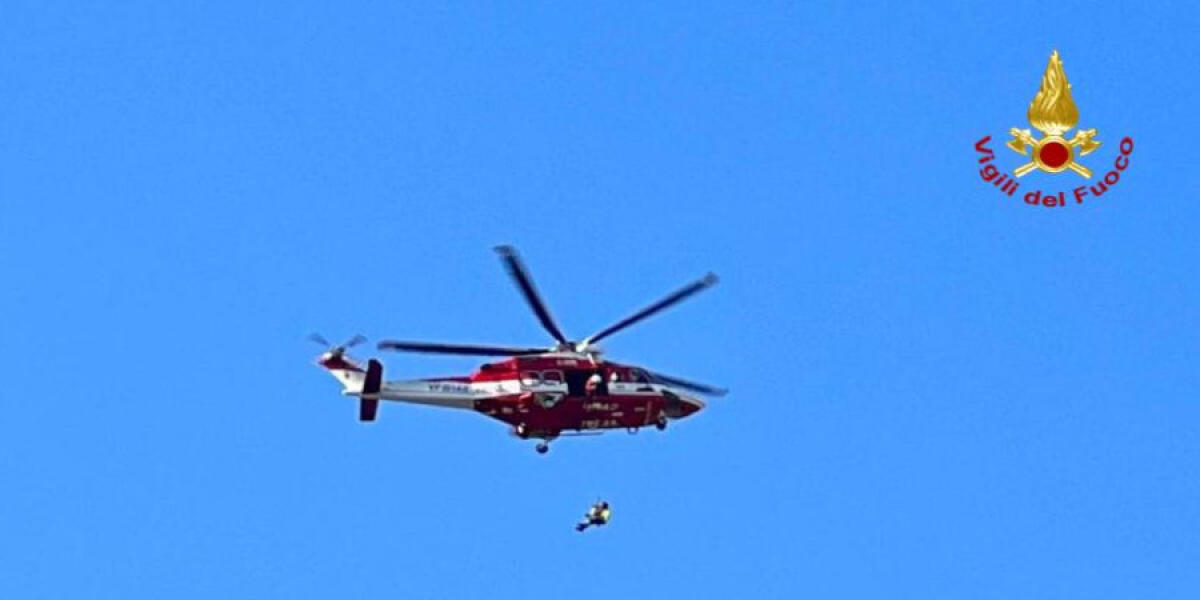Ragazzo perduto in riserva di Capo Gallo soccorso dall'elicottero dei Vigili del Fuoco - 