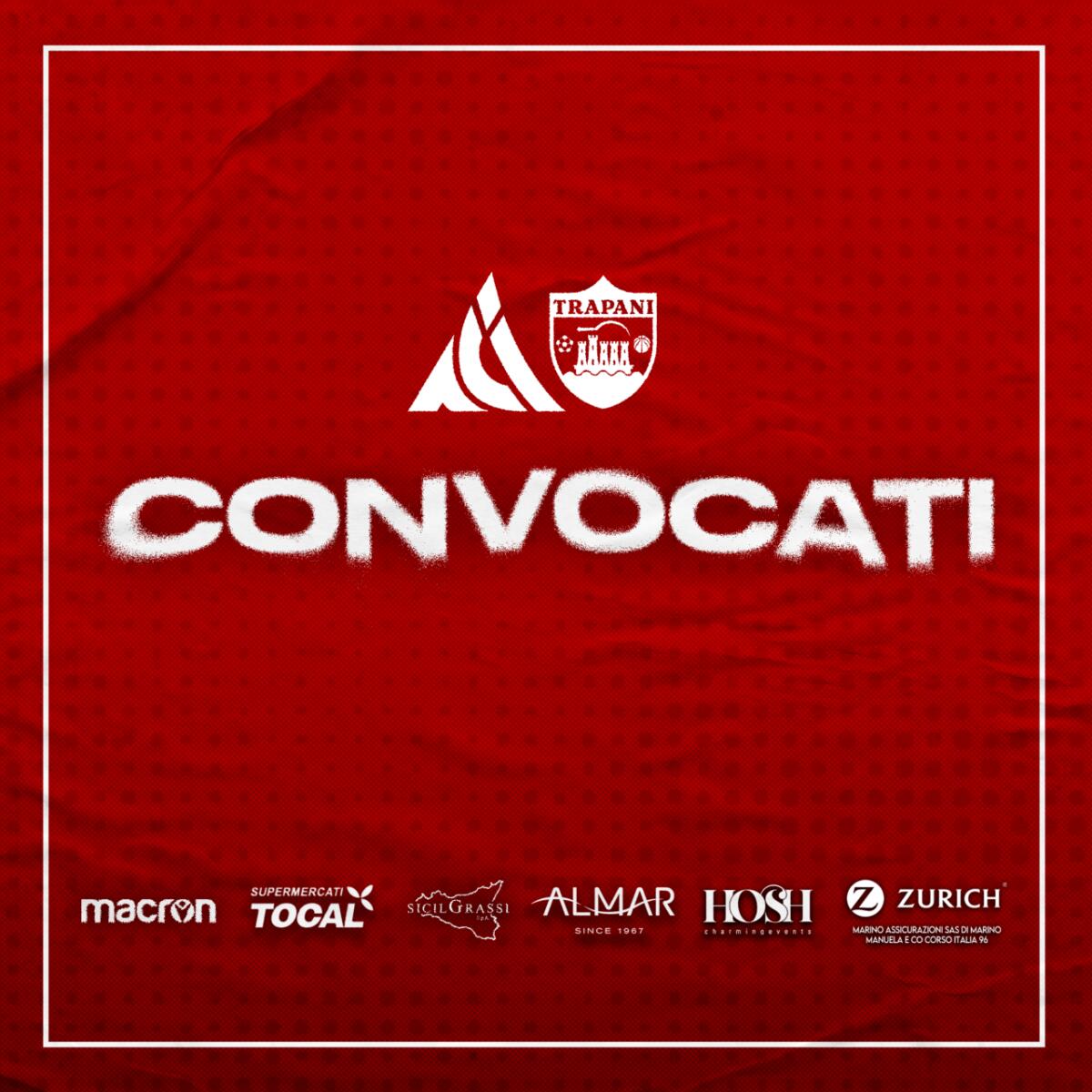 23 calciatori convocati per la sfida contro il Trapani: assente Alfonsi Zizzania - 