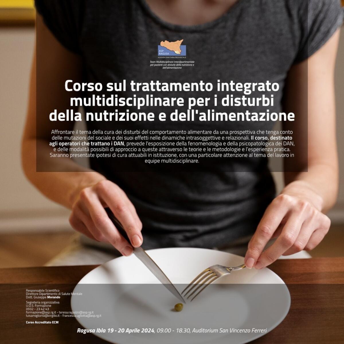 Corso su disturbi alimentari a Ragusa Ibla: intervento del dott. Leonardo Mendolicchio - 