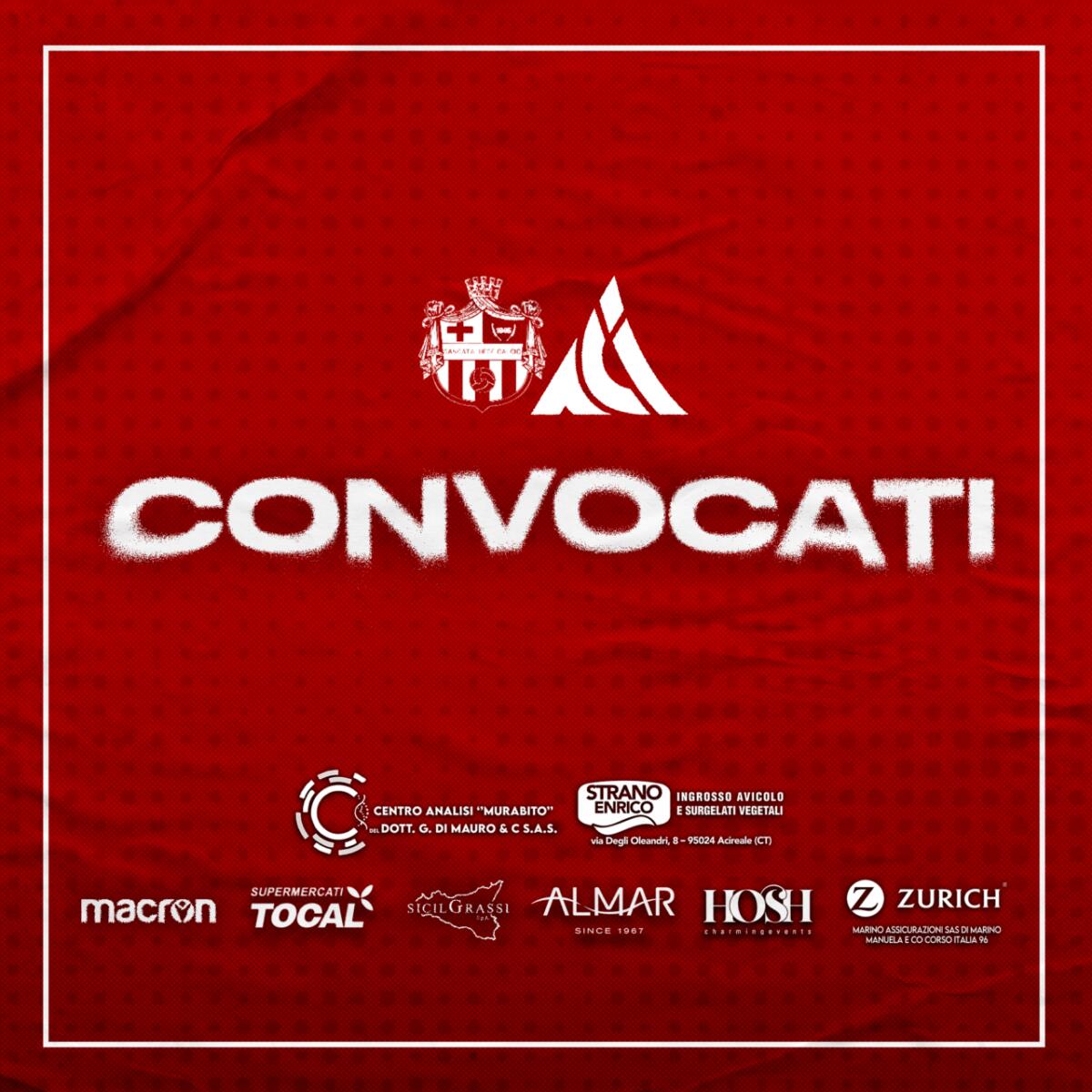 Convocati 20 calciatori per la gara contro la Sancataldese - Assente Montaperto - 