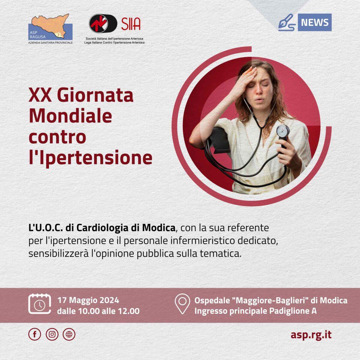Iniziative a Modica per la Giornata contro l'Ipertensione Arteriosa - 