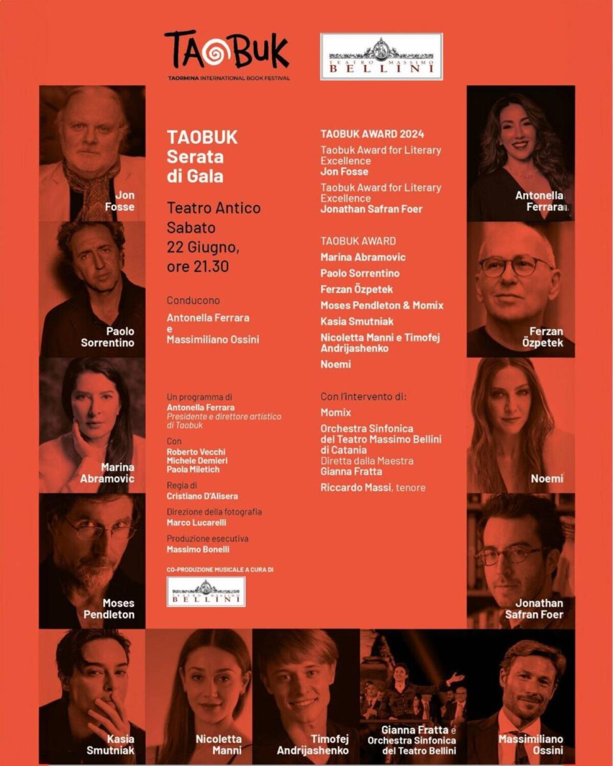 Il Teatro Massimo Bellini co-produttore musicale alla Serata di Gala di Taobuk - 