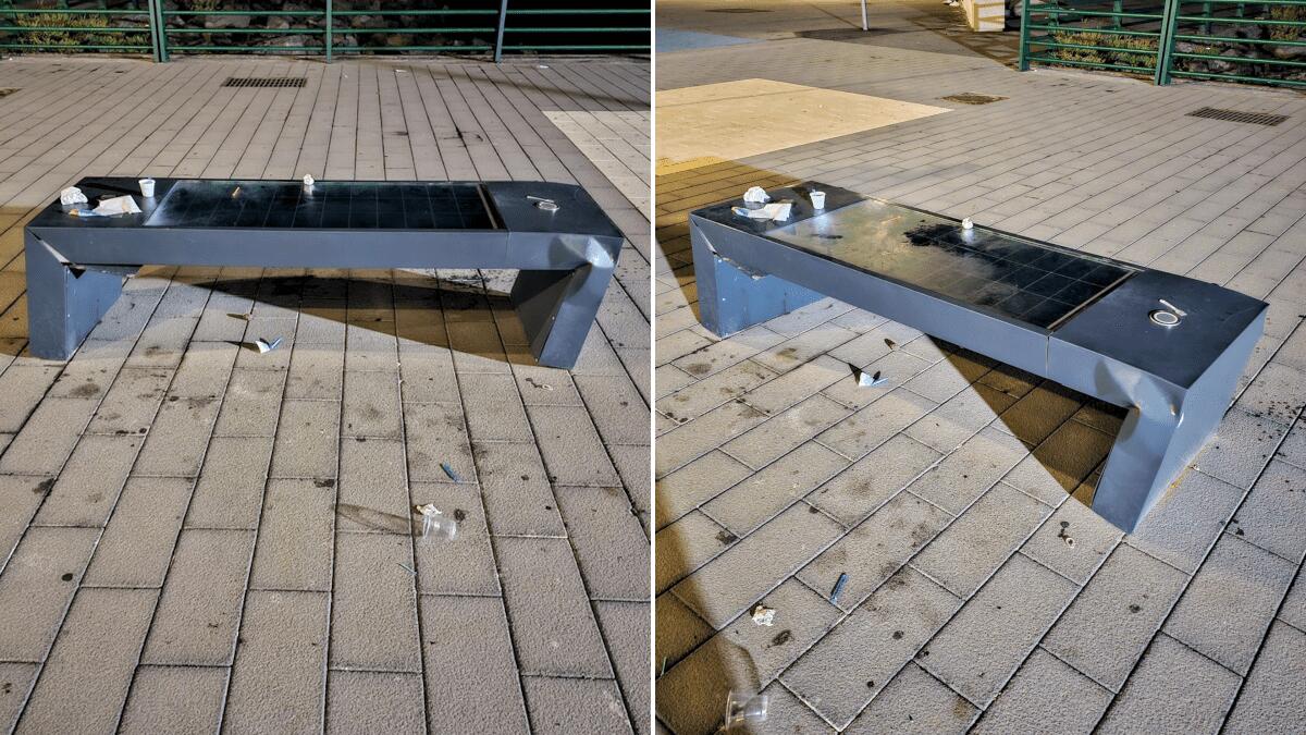 Distrutte e degradate le sedute Smart con pannelli solari e ricarica wireless a Catania - 