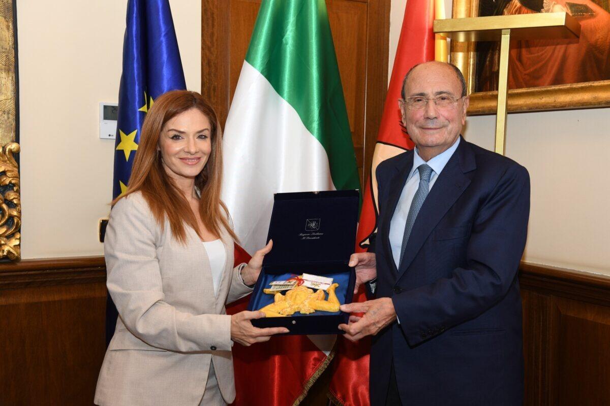 Renato Schifani incontra il ministro maltese Miriam Dalli a Palazzo d'Orléans - 
