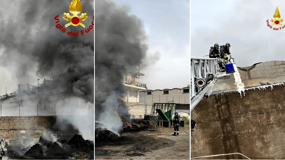 Paura nel Catanese: incendio devastante in un capannone commerciale a Misterbianco [FOTO] - 