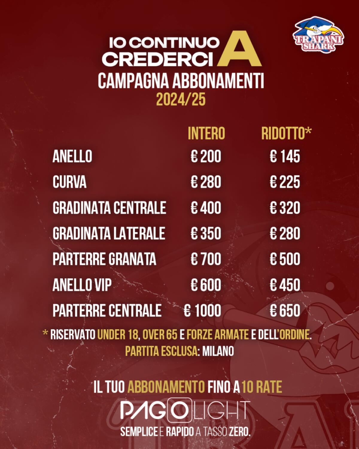 Trapani Shark: Campagna Abbonamenti 2024/2025 - 