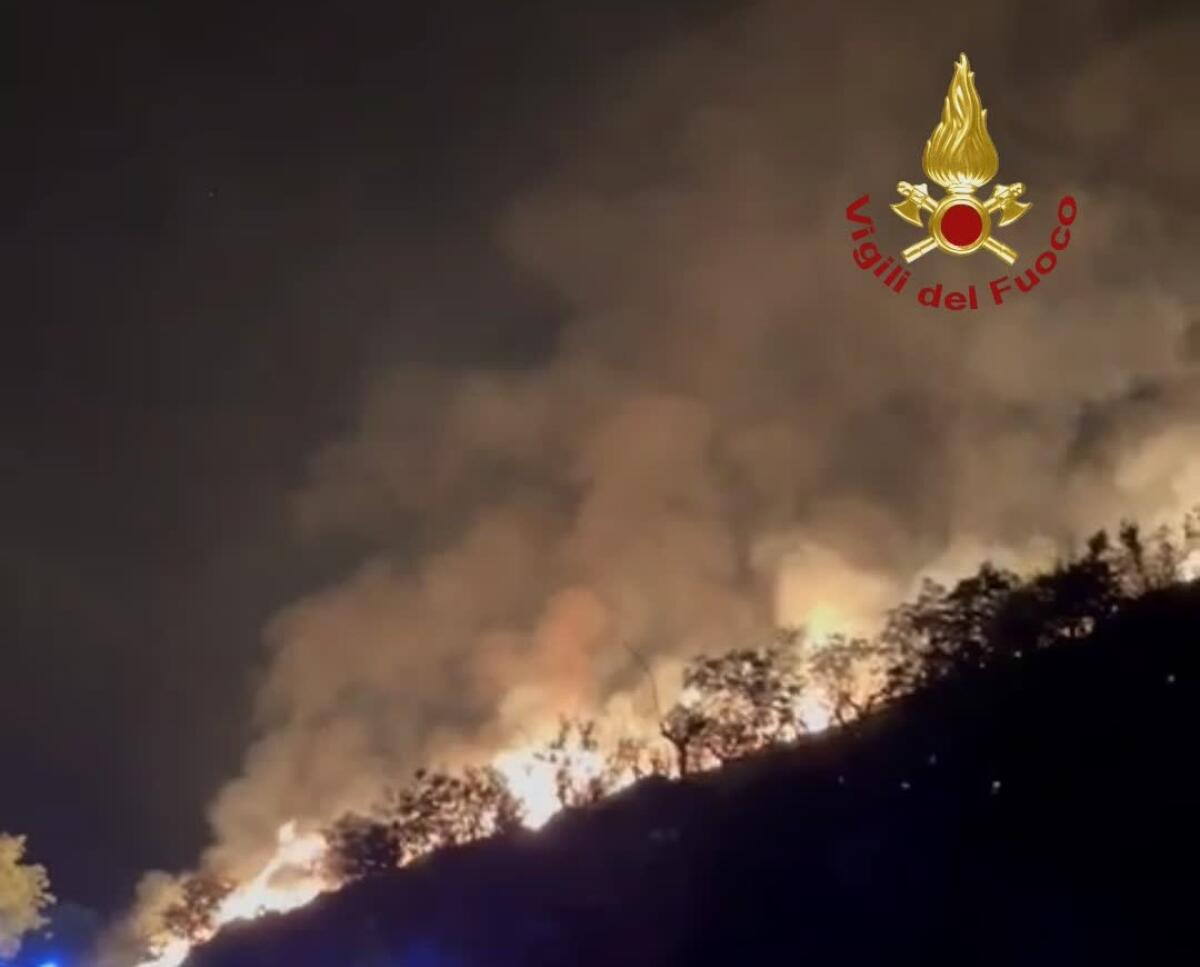 Incendio ad Artena: i Vigili del Fuoco in azione durante la notte per domare le fiamme! - 