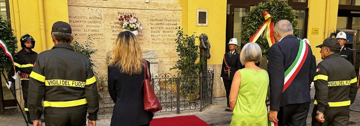 Celebrazione del XXV anniversario della memoria del vigile Nicolino Billitteri - 